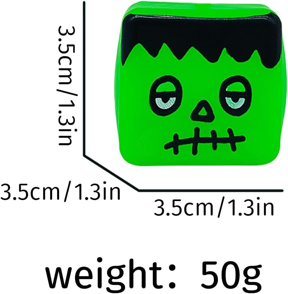 6 Pcs Halloween Squishies Fidget Toys Stress Cubes, Stress Balls Halloween Party Favors for Kids, School Classroom Prizes for Students, Hlalloween Goodie Bags Stuffers Gifts for Kids