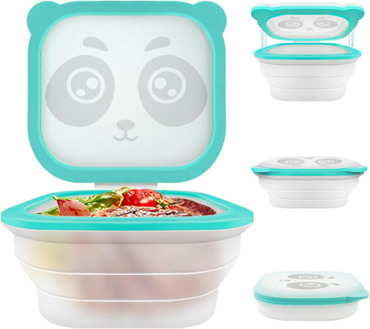 Silicone Food Storage Containers, Camping Bowl with Lids Collapsible, Freezer & Dishwasher Safe, Reusable 30 Oz Lunch Box for Camping Travel Fruit