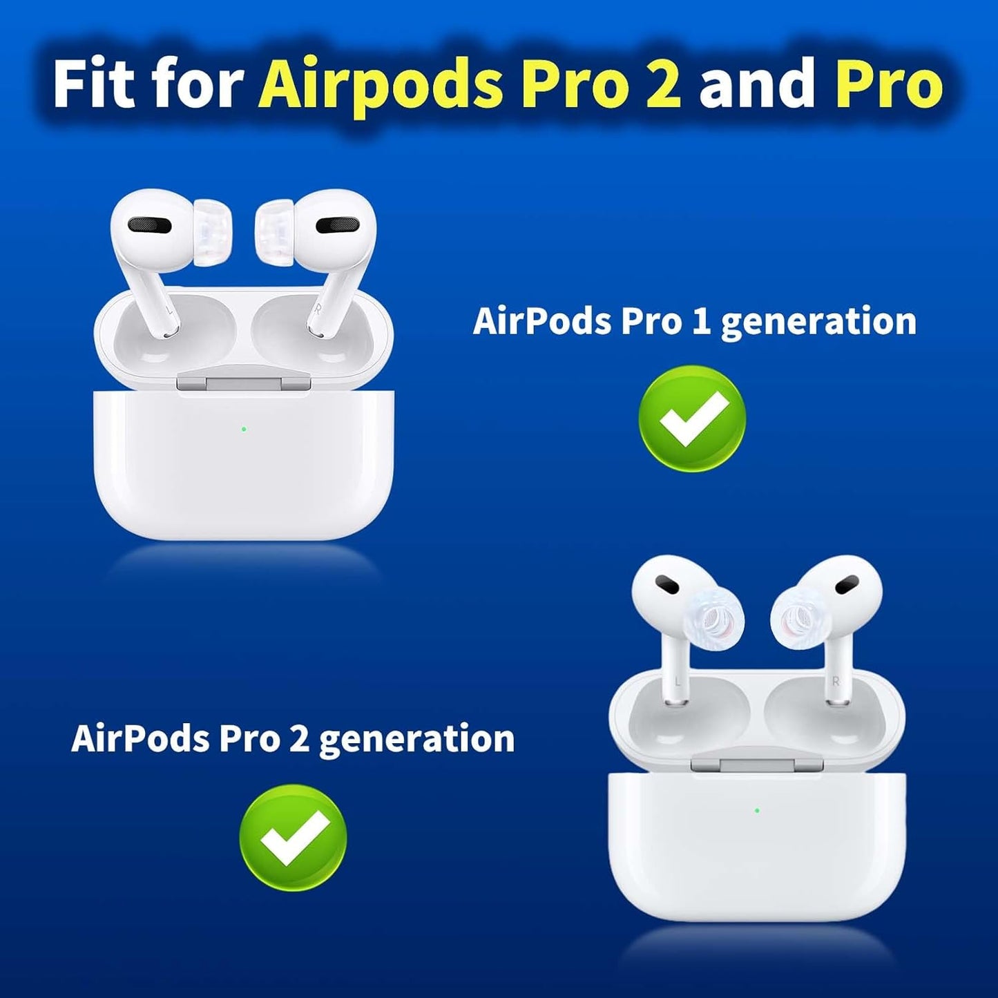 4 Pair Compatible with AirPods Pro 2nd/1st Generation Replacement Ear Tips