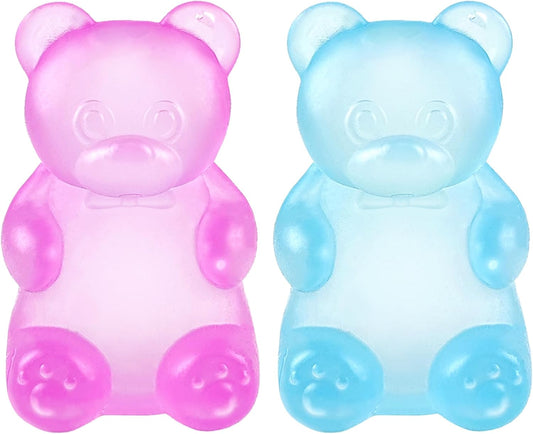 2 Pcs Gummy Bear Fidget Squeeze Toys, Stress Ball Sensory Relief Toy, Filled Squishies Toys
