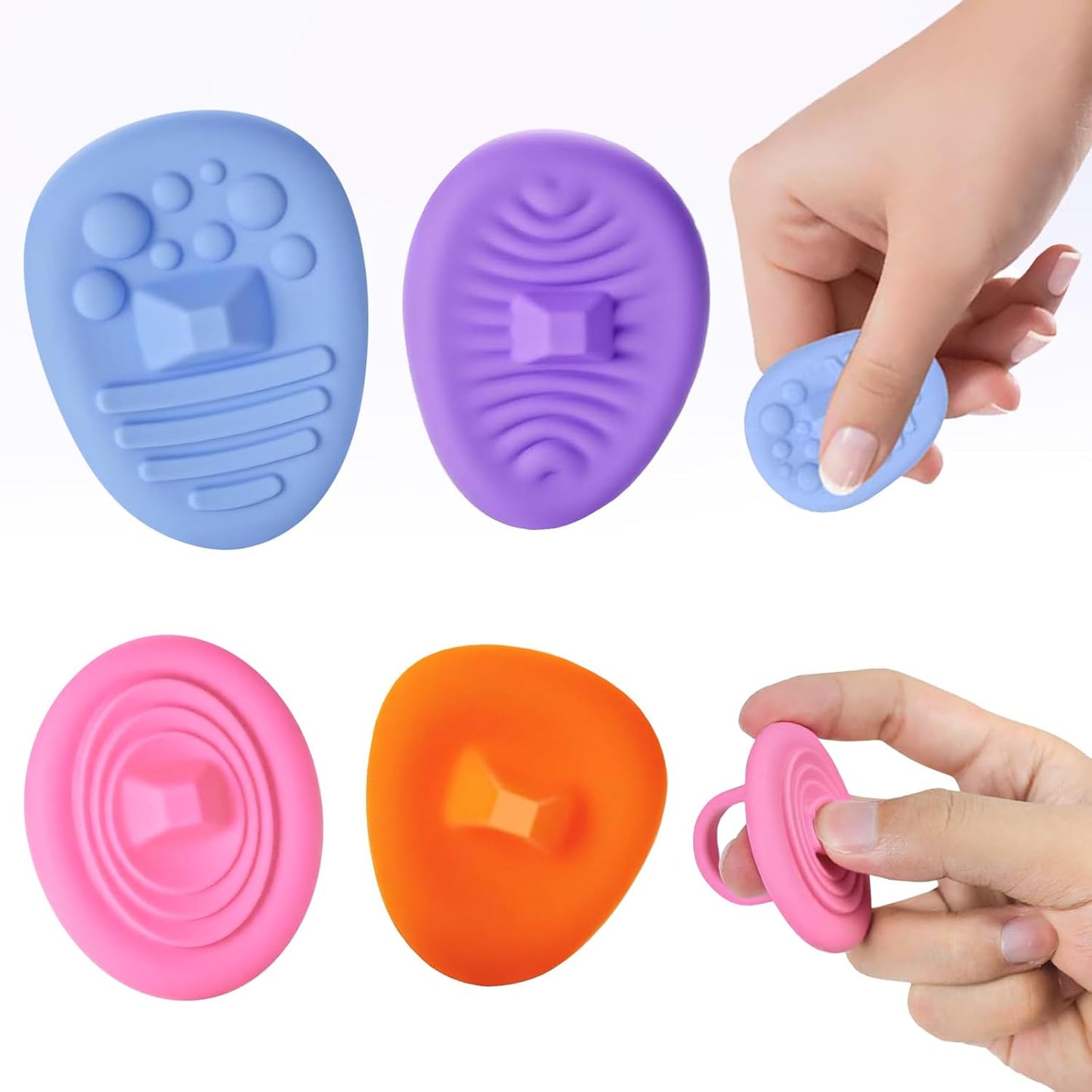 4Pcs Fidget Toys Sensory Stone, Texture Worry Stones for Boys Girls, Office Desk Sensory Toy Prize Gifts for Classroom