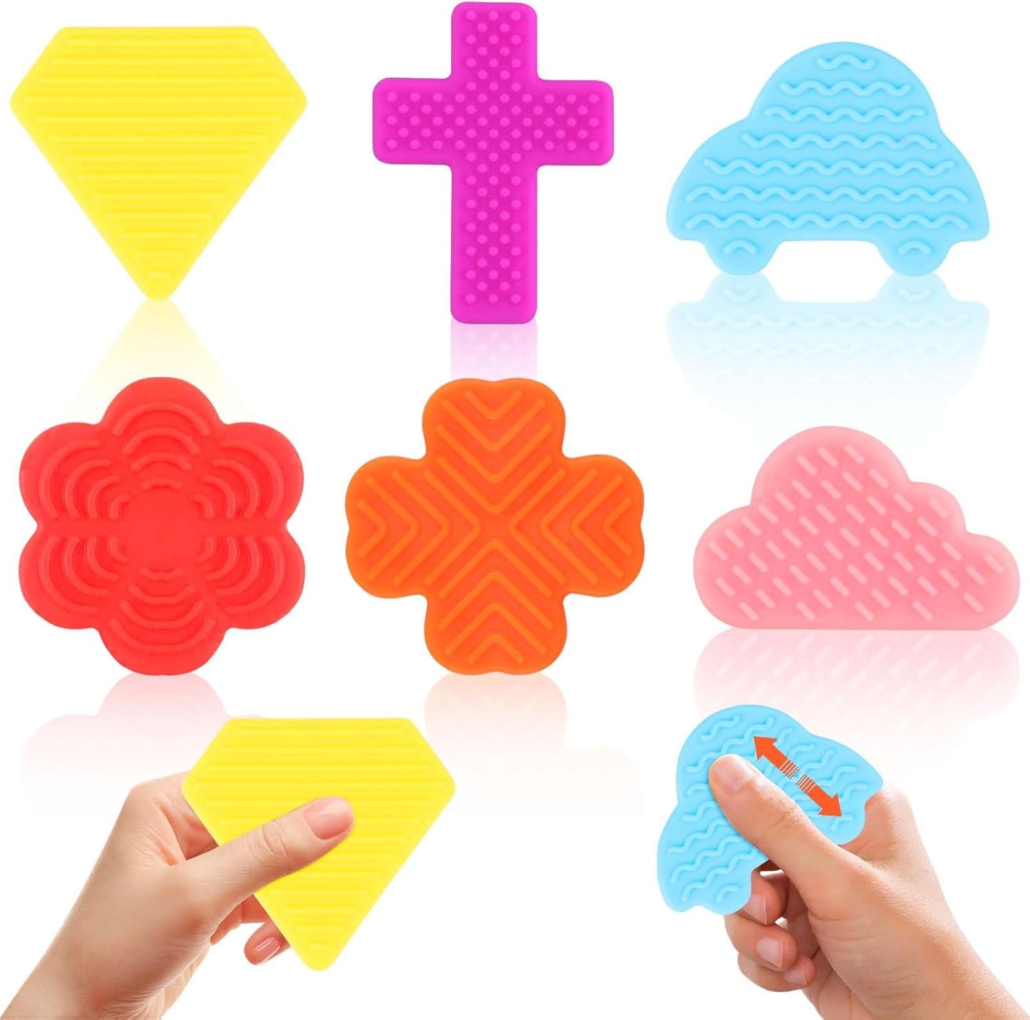 Fidget Toys Sensory Stone for Kids, 6pcsTextured Soft Worry Stones for Autism Kids Calming