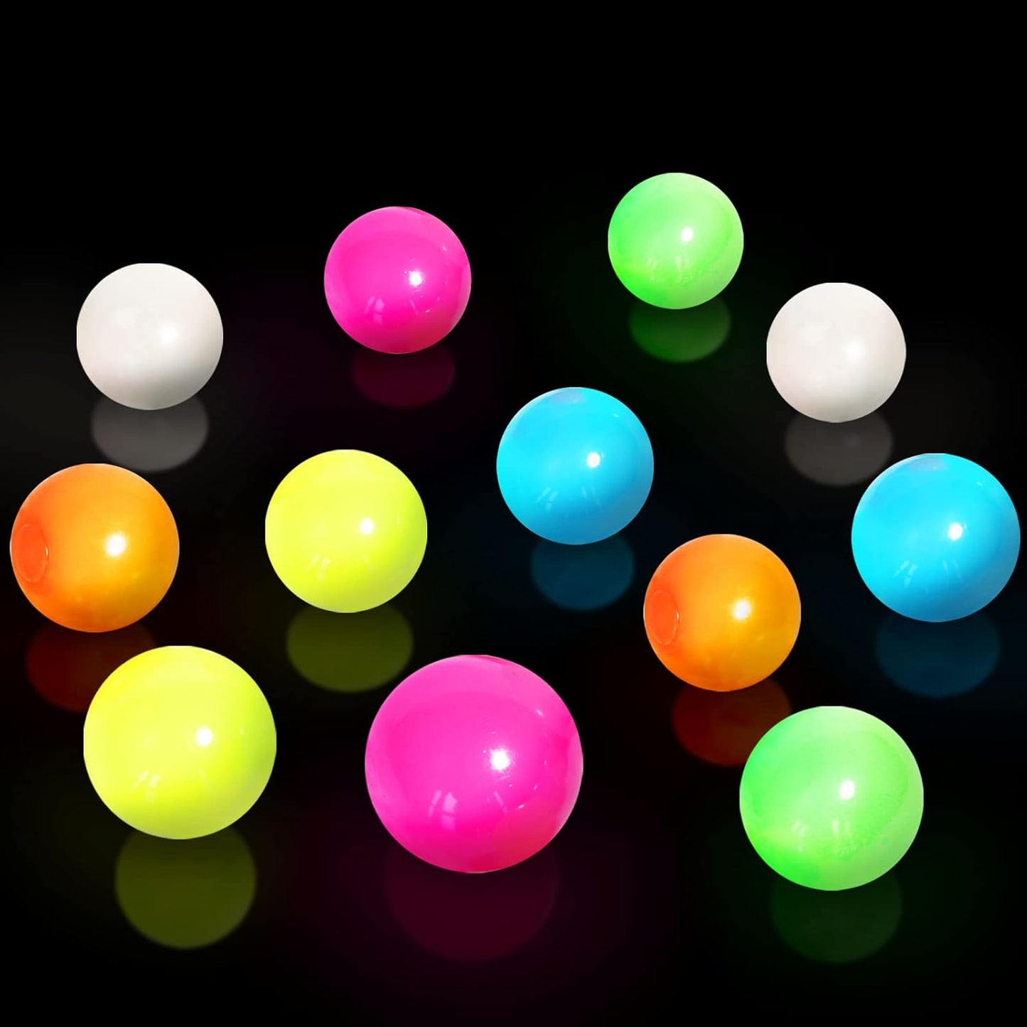 4 Pcs Glowing Sticky Balls, Stress Relieving Glow in The Dark Toys Stick to The Ceiling, Fun Decompression Fidget Toy for Kids and Adults Anxiety Pressure