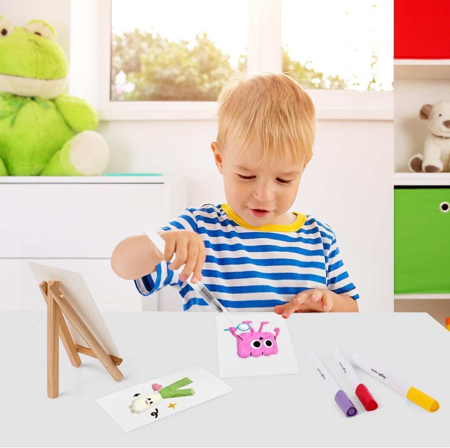Magic Puffy Paint, 3D Drawing Magic Canvas Sponge, Puffy Popcorn Drawing Texture Painting Kit, DIY Bubble Drawing Pens Art Supplies