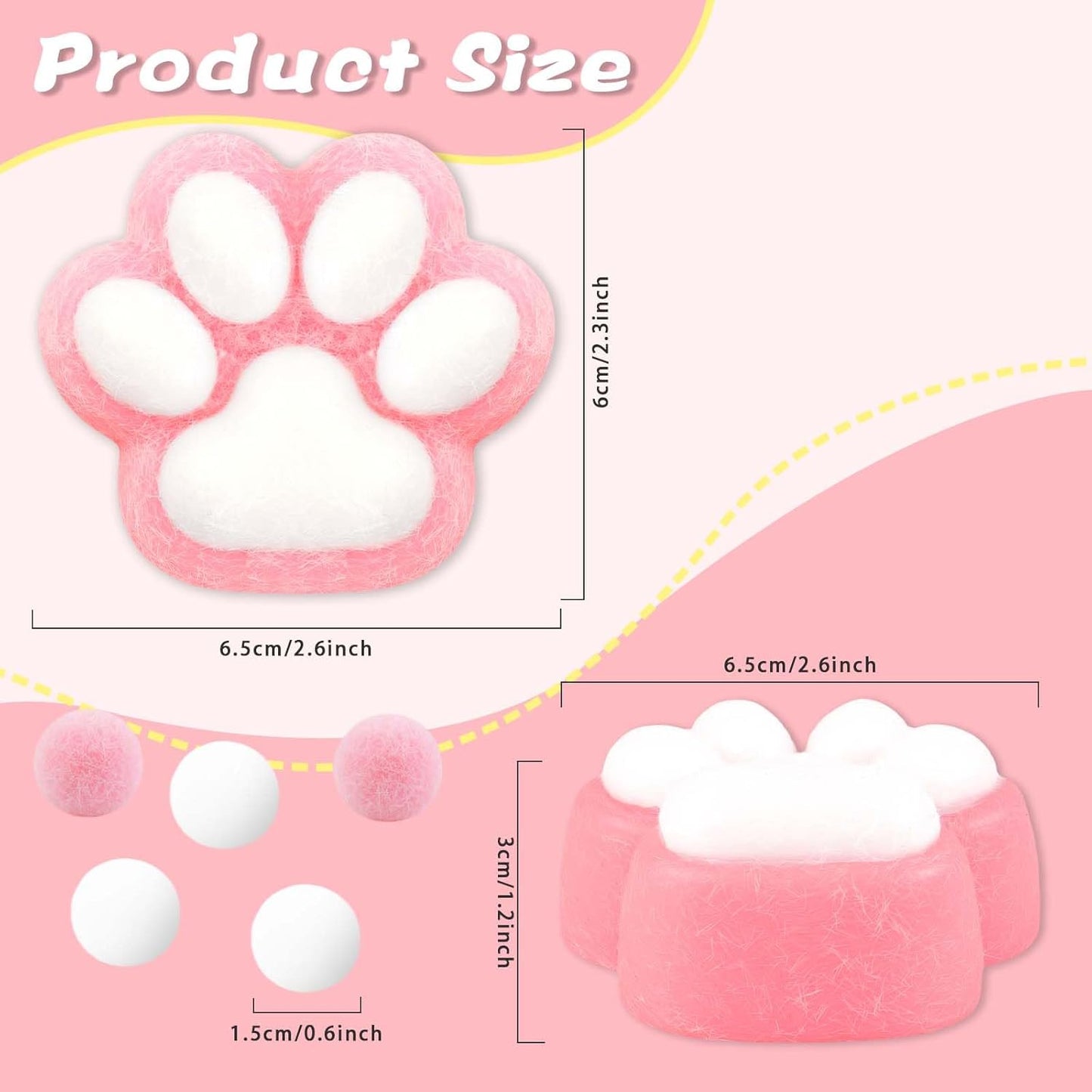 Cat Paw Squishies Fidget Toys Adults, Sticky Cute Squeeze Sensory Toys for Autism and Stress Relief