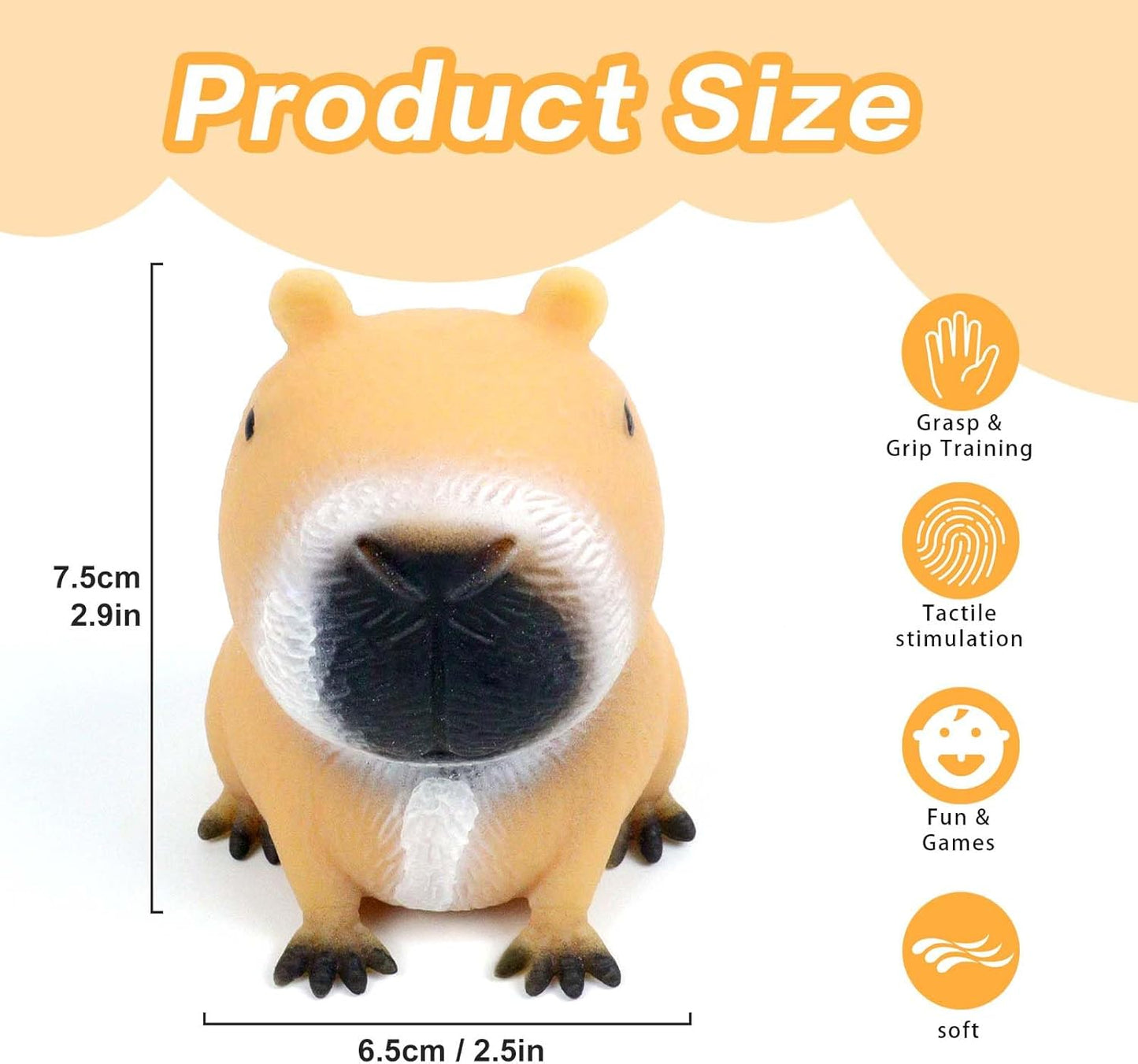 4 Packs Squeeze Capybara Fidgets Stress Balls Fidget Toys Adults Kids Pop Out Toys, Sensory Toys for Kids with Autism Stress Toys for Birthday Gifts, Party Favors Capybara Gifts