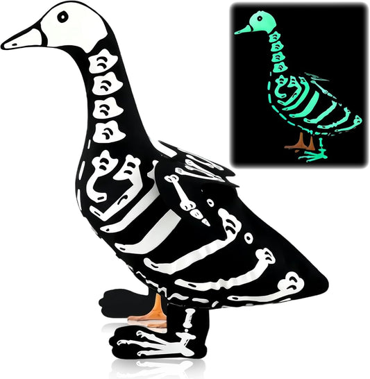 Halloween Porch Goose Outfits Skeleton Costume for 23'' Cement Porch Goose Statue Skeleton Clothes Accessories