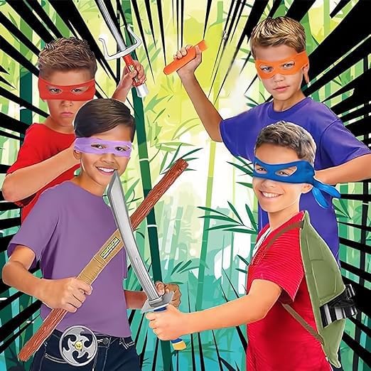 20Pcs Turtle Shell Costume Set, Role Playing Cartoon Halloween Costume with Toys, Backpack and Eye Mask