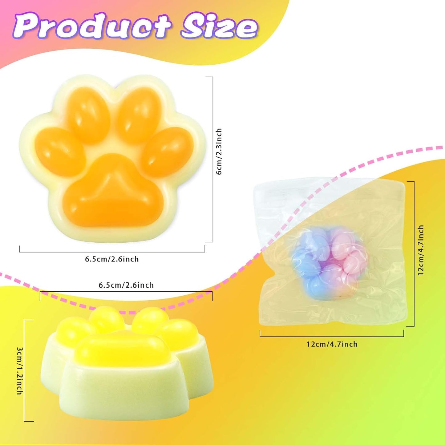Cat Paw Squishies Fidget Toys Adults, Sticky Cute Squeeze Sensory Toys