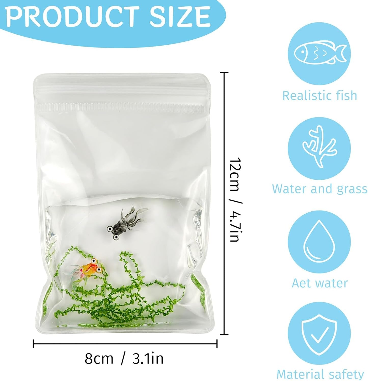 Simulated Goldfish Squeeze Fidget Toys for Kids Adults, Cute Squishies Fish Sensory Toys for Kids with Autism, Stress Relief Squeeze Toys Birthday Gift for Boys Girls