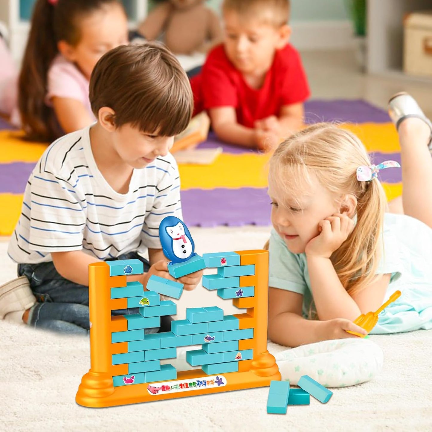 Penguin Board Games Toys Puzzle Table Games Two-Player Building Pushing Walls