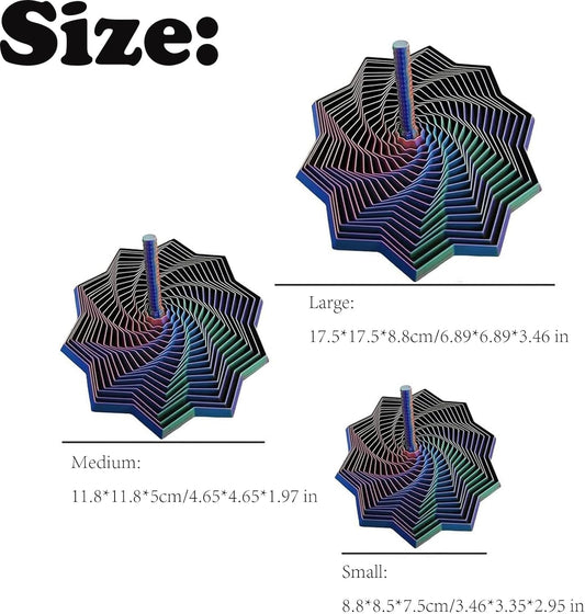 3D Printed Expanded Sensory Fidget Star - Sensory Fidget Star with Handle, Colorful Whirling Spiral Design, 2025 New Star Shaped Fidget Star (Type-A, Small)