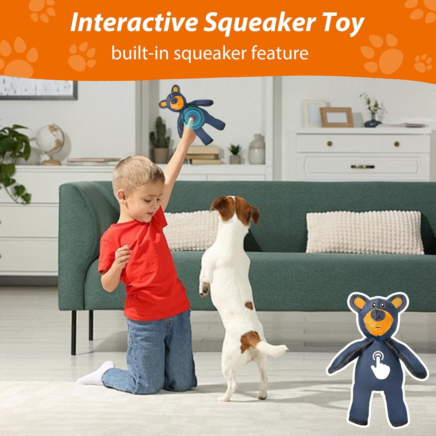 Bear Dog Toy, 2025 New Robust Squeaky Bear Dog Toys, Indestructible Cat Dog Toys for Small Dogs, Interactive Toys to Keep Them Busy