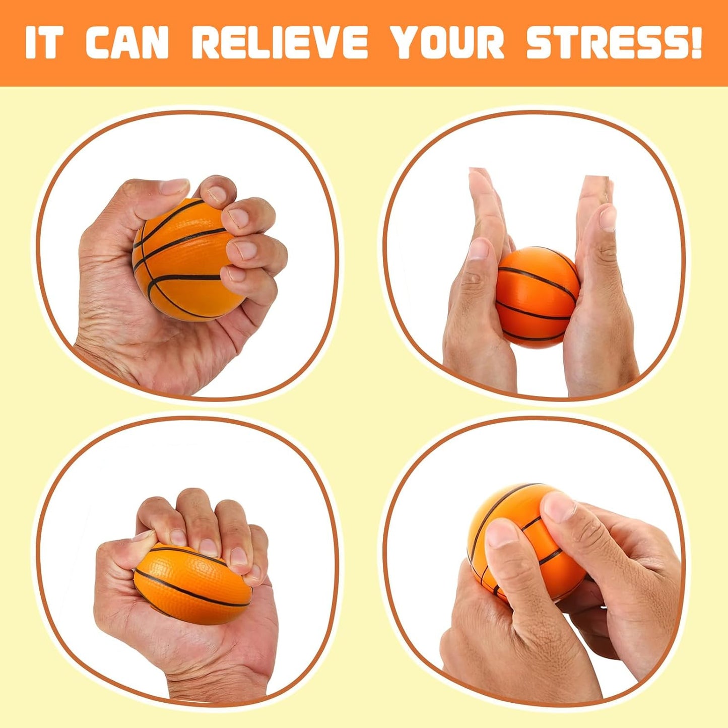 12 Pack Mini Basketball Stress Balls for Kids, 2.3 Inch Soft Foam Basketballs for Kids Small Squeeze Sport Balls
