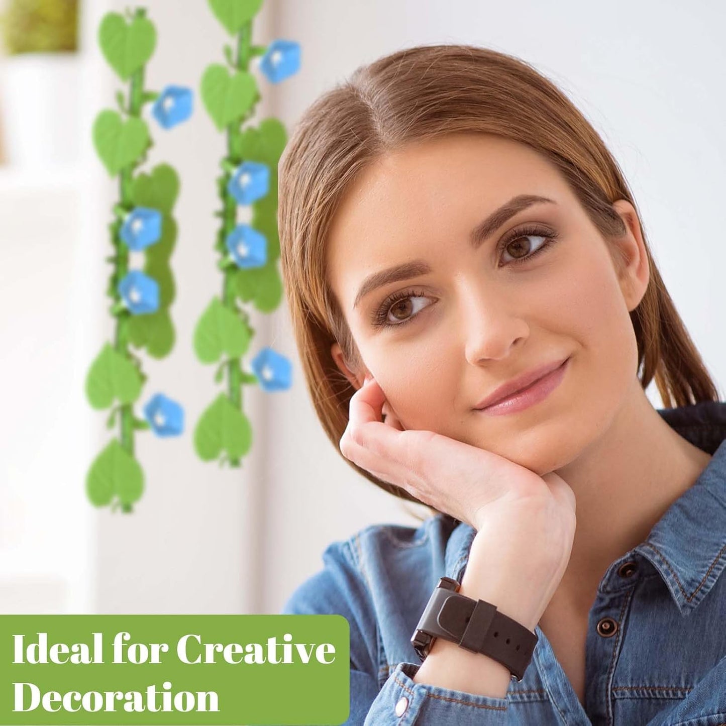 Morning Glory Refrigerator Magnets – 3D Printed Climbing Vine Plant, DIY Decorative Fridge Magnets for Kitchen Office, Articulating Stems (2)