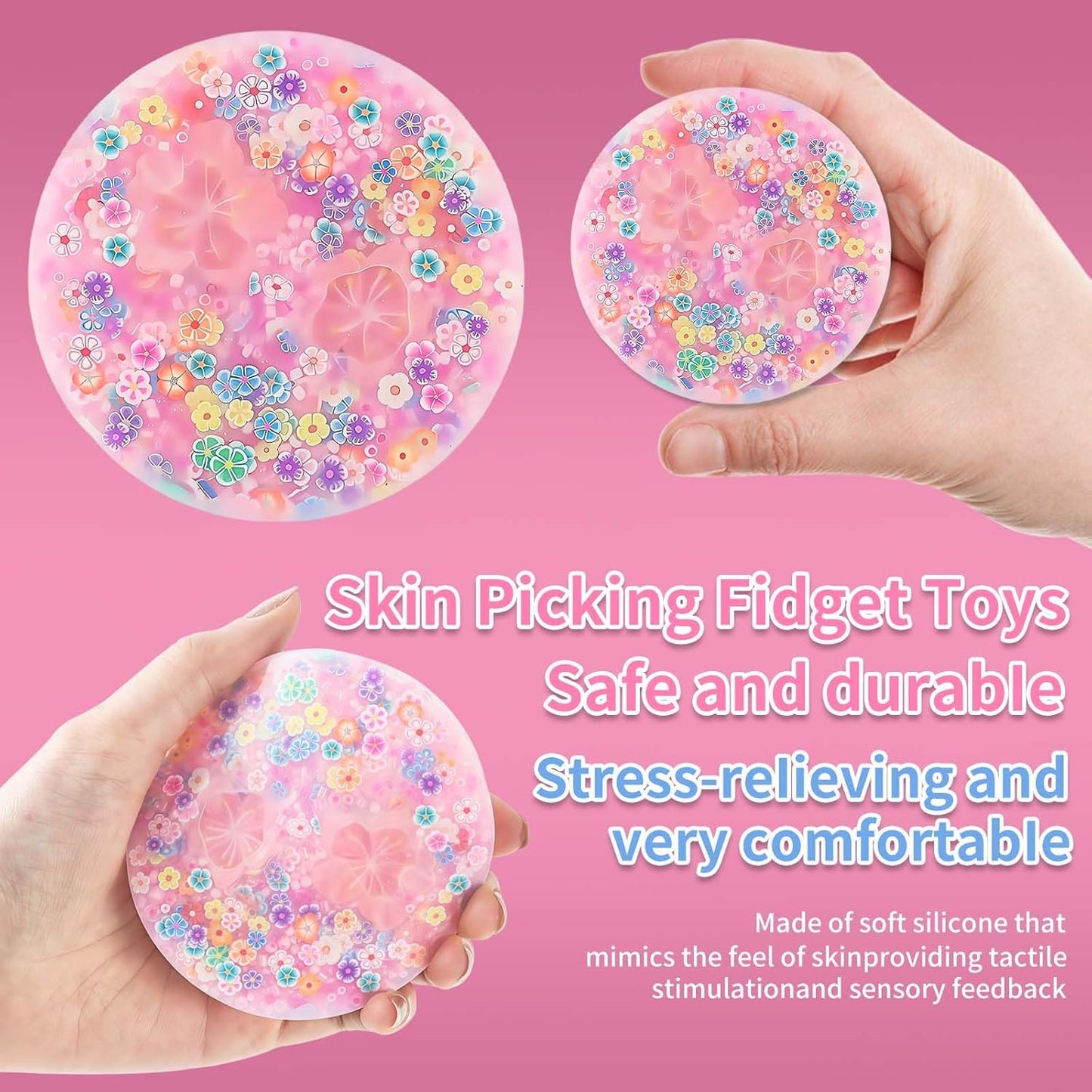 Skin Picking Fidget Toys, Flower Picking Fidget Toy, Sensory Toys for Picking Pad, Portable Fidget Toy Adult and Kids
