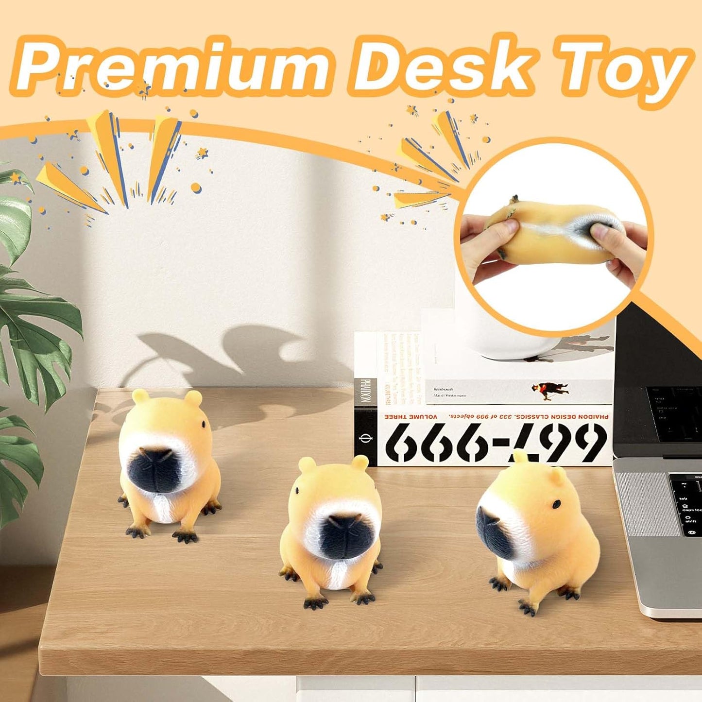 4 Packs Squeeze Capybara Fidgets Stress Balls Fidget Toys Adults Kids Pop Out Toys, Sensory Toys for Kids with Autism Stress Toys for Birthday Gifts, Party Favors Capybara Gifts