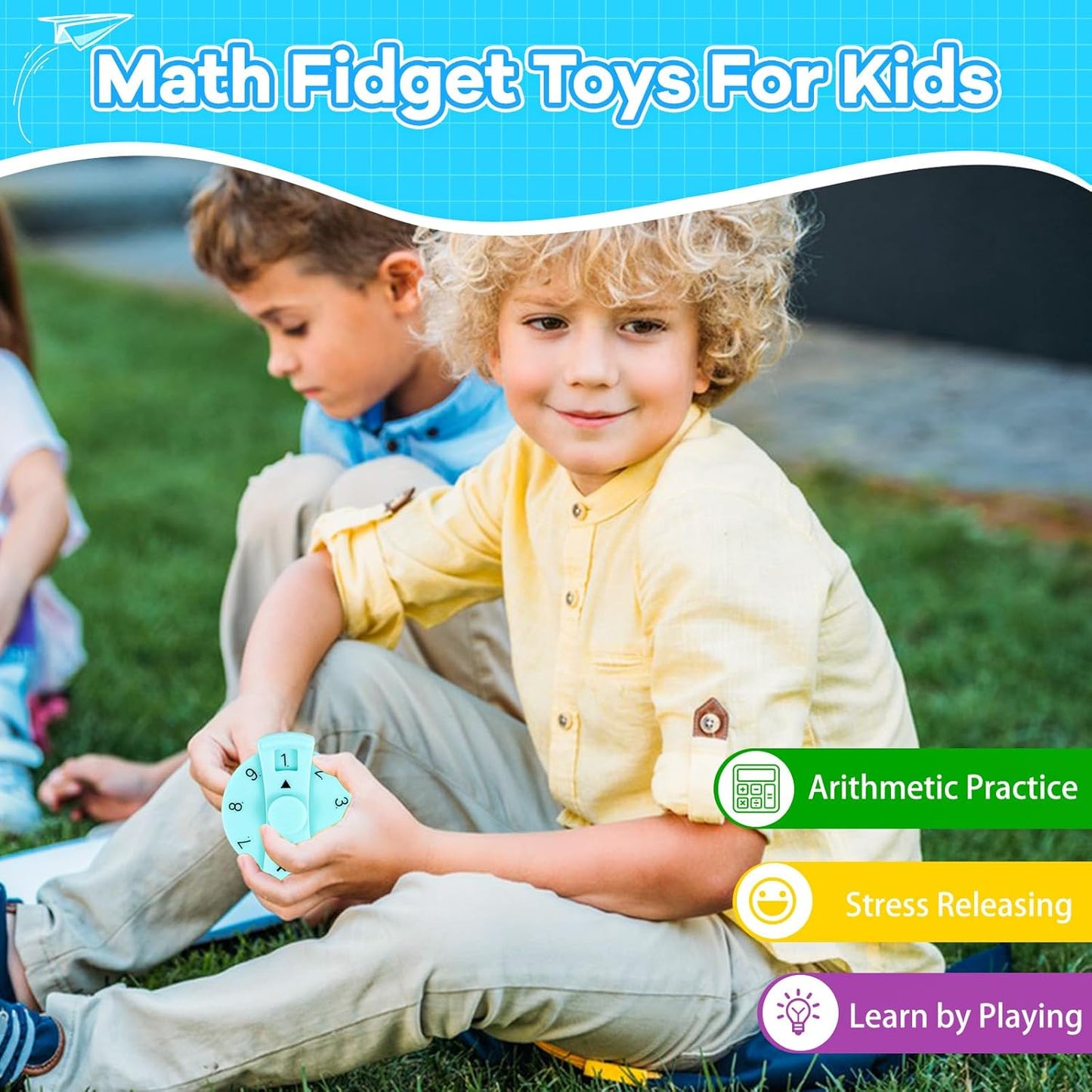 9 Pcs Math Fidget Spinners, Math Fidget Toy for Kids, Learn Multiplication and Division with The Math Spinners