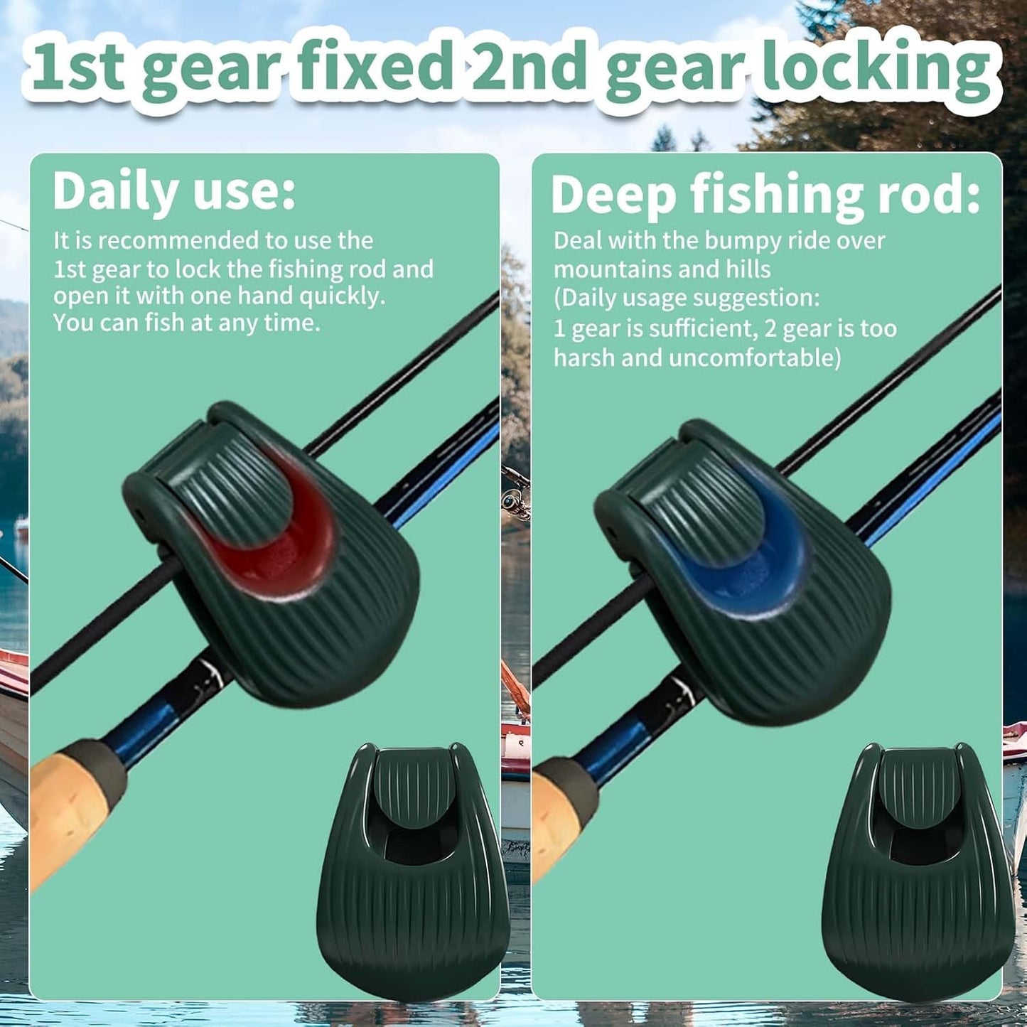 2pcs Multifunctional Rod Holder,Portable Takedown Beach Fishing Rod Holder,Fishing Pole Holders for Ground,Fixed Clamp Fishing Accessories for Various Rod Sizes