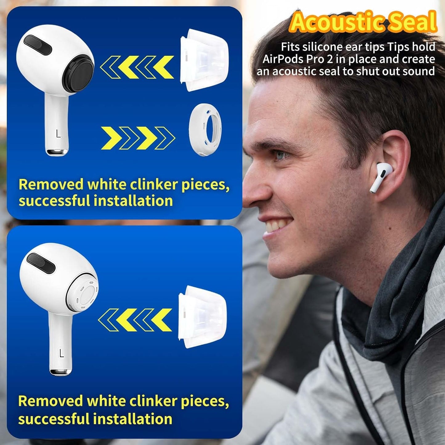 4 Pair Compatible with AirPods Pro 2nd/1st Generation Replacement Ear Tips