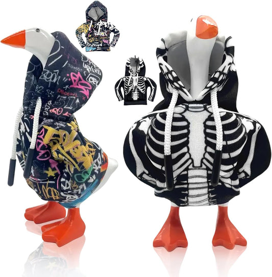 2 Pcs Halloween Mini Desk Goose Outfits 7 Inch Magnetic Silly Goose Statue Costume