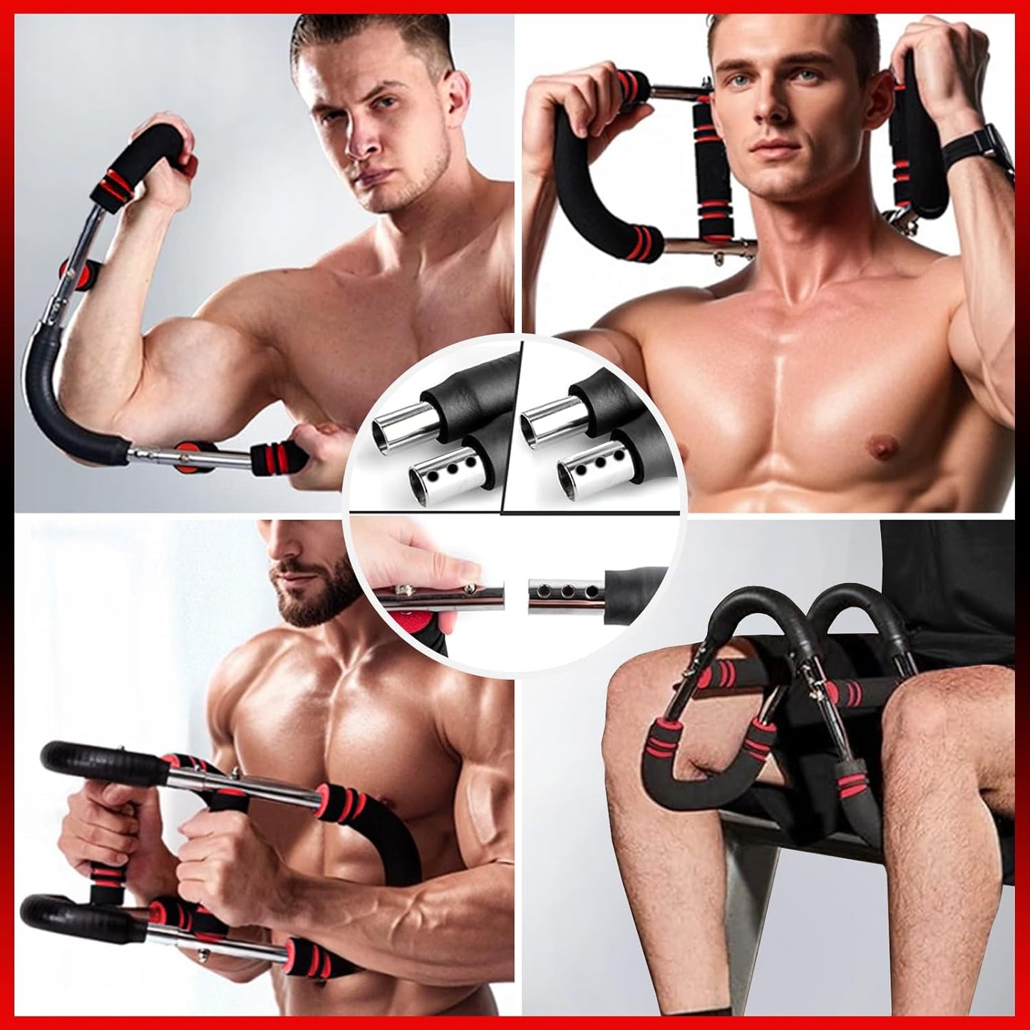 Chest Workout Equipment, Twister Arm Traine, 3 Holes Adjustable 66-130lb Portable Detachable Fitness