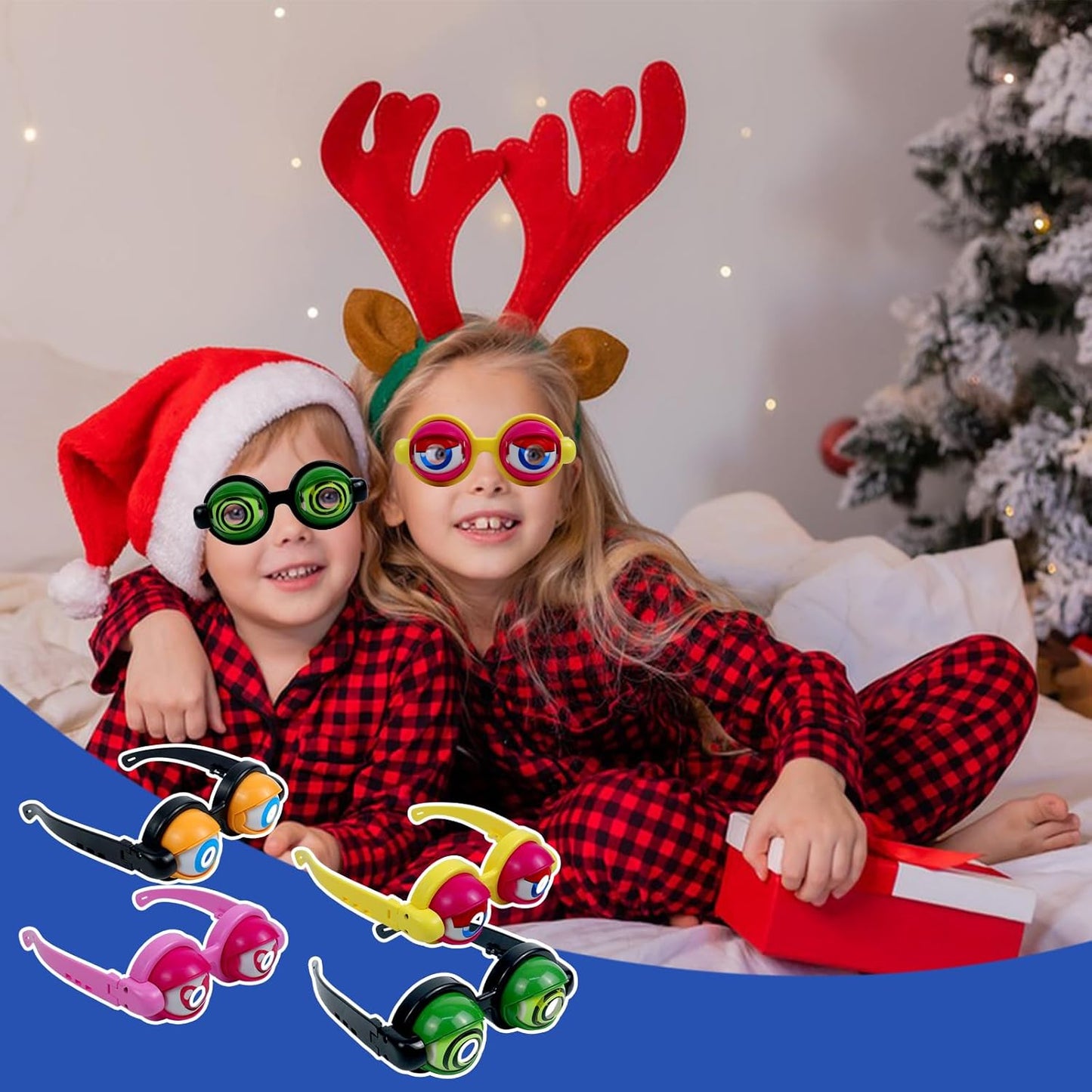 4 Pack Funny Glasses for Adults Halloween Decorations- Winking Glasses Toys Halloween Costume, Goggles Glasses Halloween Party Favors for Costume Halloween Toys, Best Gifts for Halloween