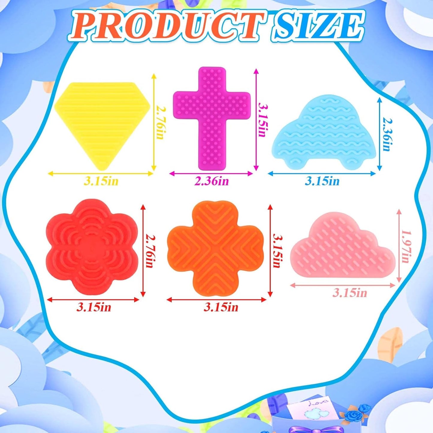 Fidget Toys Sensory Stone for Kids, 6pcsTextured Soft Worry Stones for Autism Kids Calming