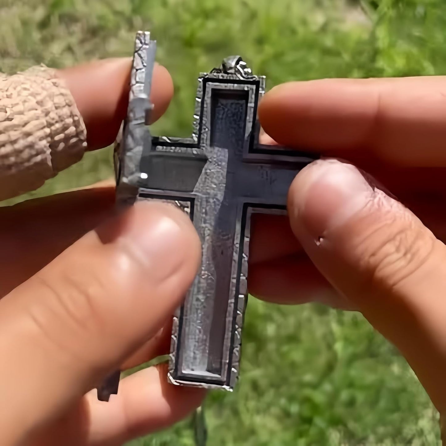 3D Printed Cross Necklace with Dark Box Ten Character Pendant, Vintage Handmade Men's and Women's Pendant Jewellery, Fashion Unisex Gift Ideas