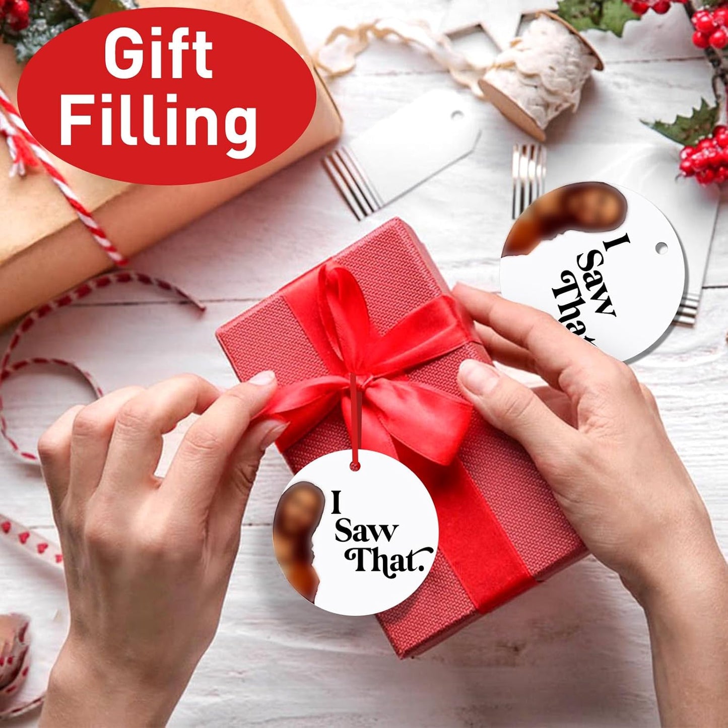 Funny Christmas Ornament 2025, I Saw That Christmas Ornaments, Funny Christmas Ornament Gifts Exchange