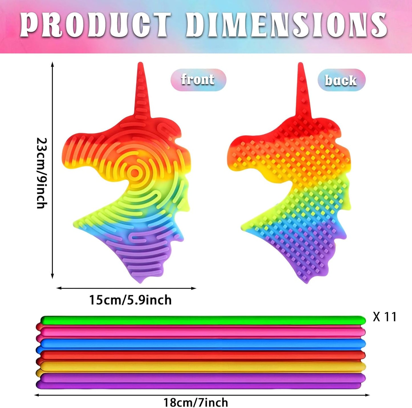 Sensory Activity Board, Duble Sided Design Silicone Fidget Board, Fidget Sensory Toys