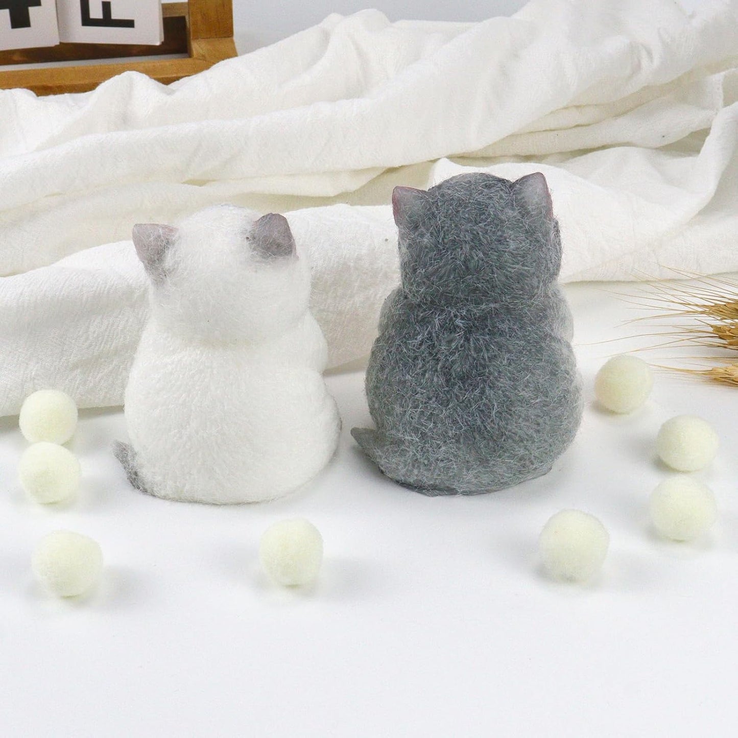 Squishies Fluffy Cat Fidget Toys Adults, Cute Handmade Cat Squeeze Sensory Toys for Kids with Autism