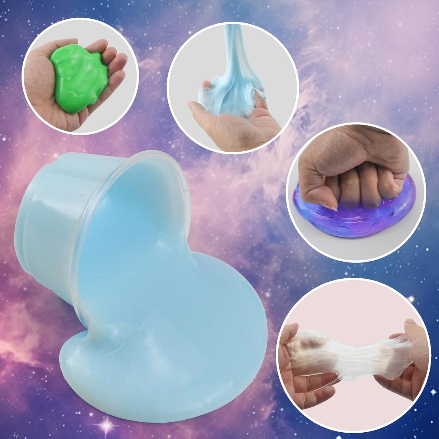12 Packs Slime for Kids Fidget Toys, Stretchy Non-Sticky Soft Slime Kit Sensory Toys for Autism