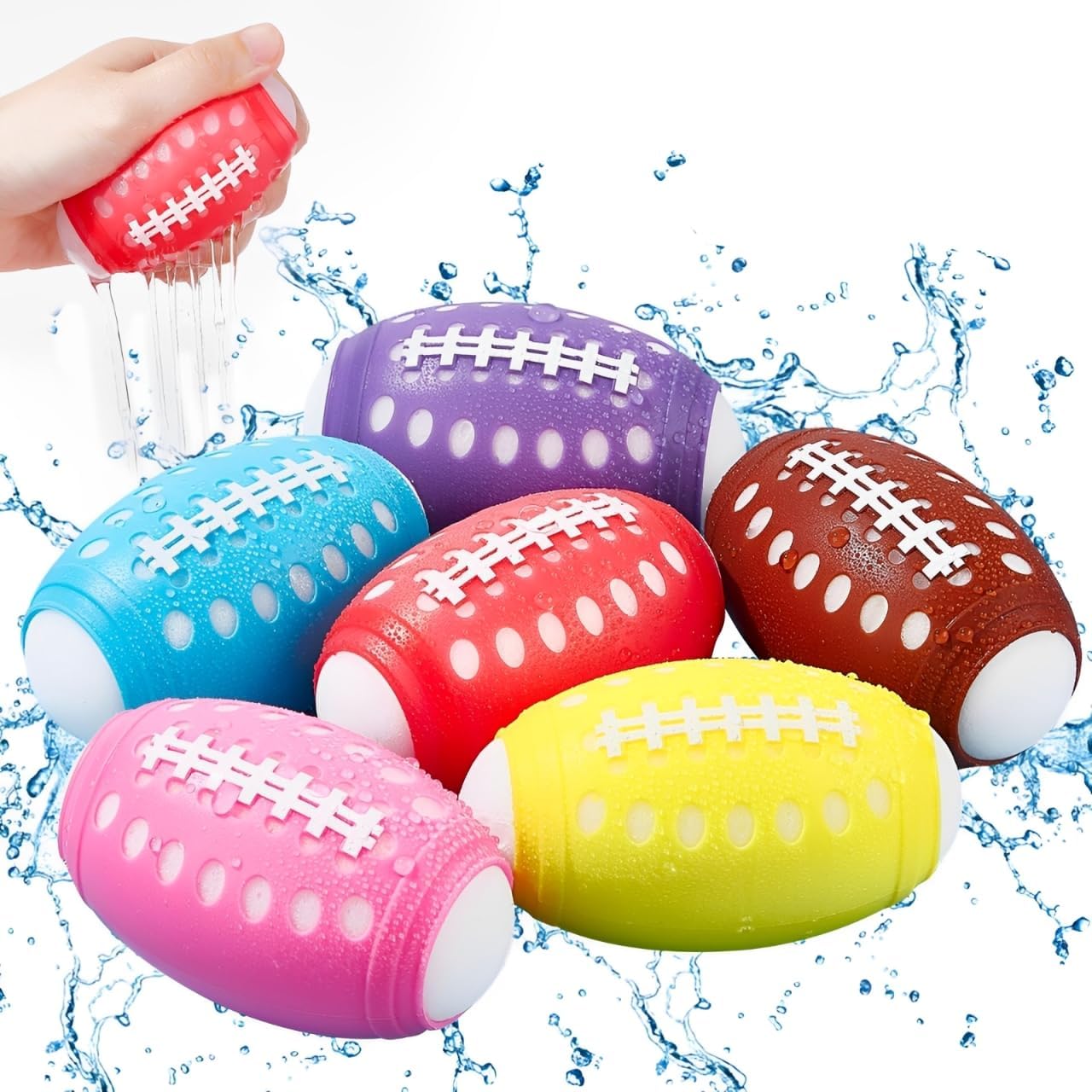 6 Pcs Reusable Water Balloons, Refillable Water Bomb Sponge Water Balls
