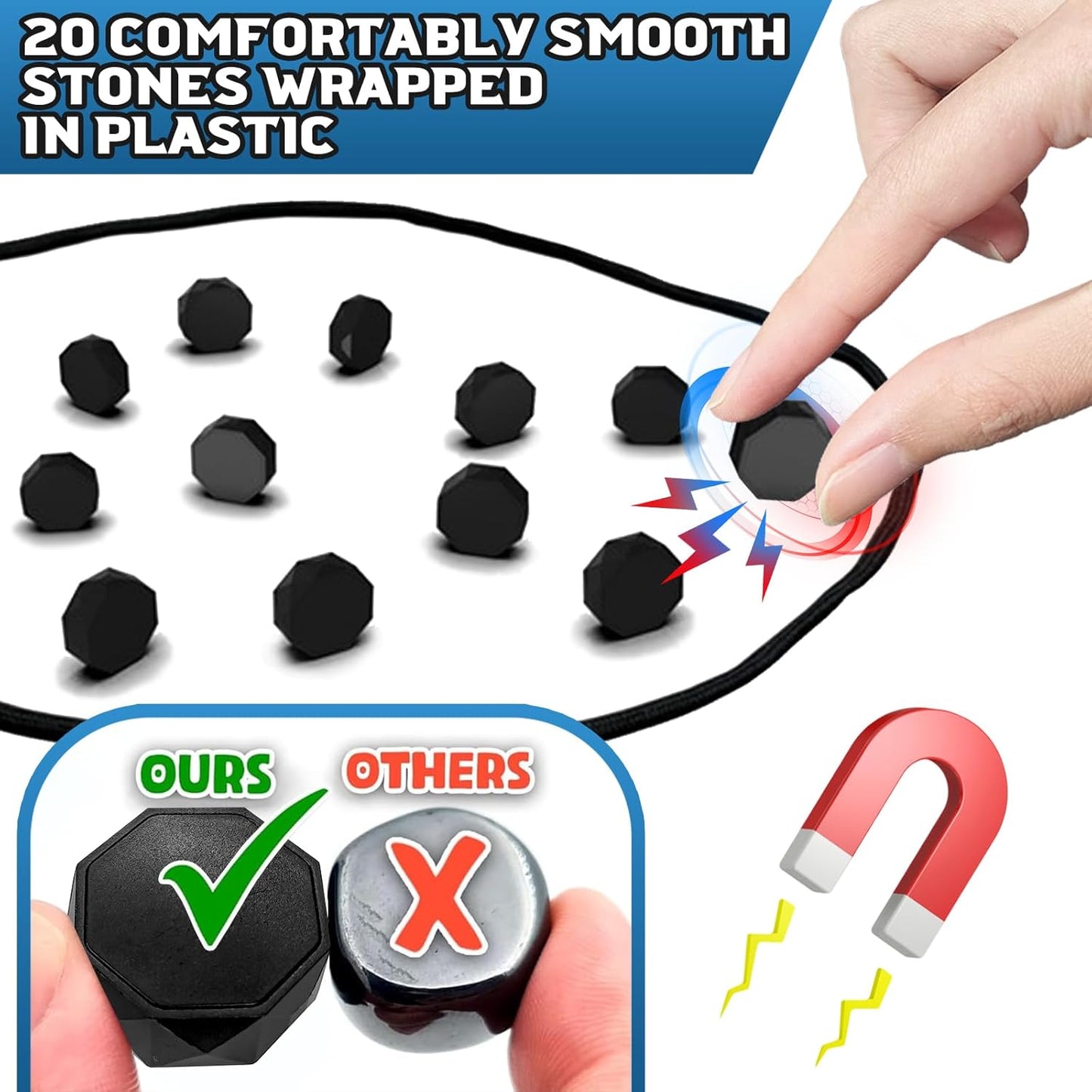 2025 New Magnetic Chess Set with 20 Plastic Magnet Stones, Puzzle Strategy Chess Board Game for Adults, Party Travel Chess Family Halloween Fun Tabletop Multiplayer Game