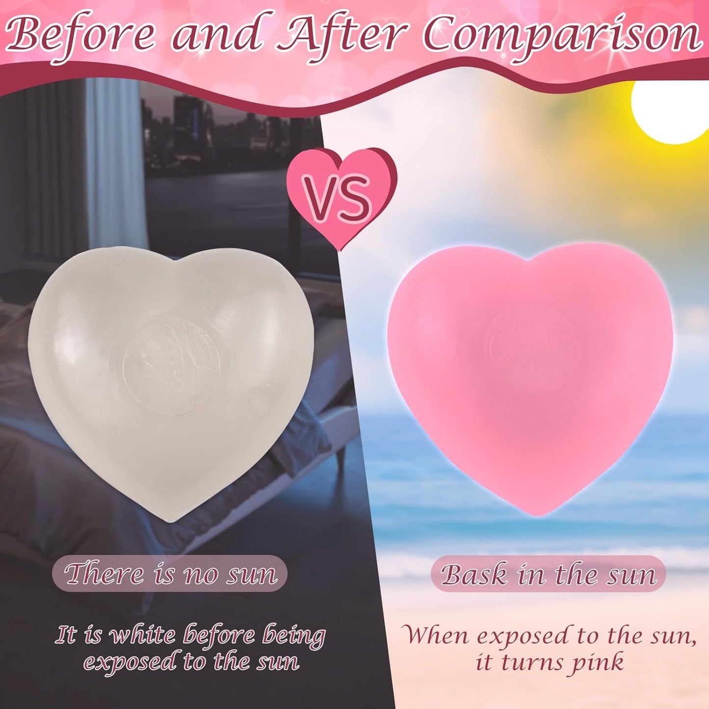 2 Packs Heart-Shaped Stress Balls for Kids Fidget Toys Adults, Color-Changing Silicone Stress Relief Toys