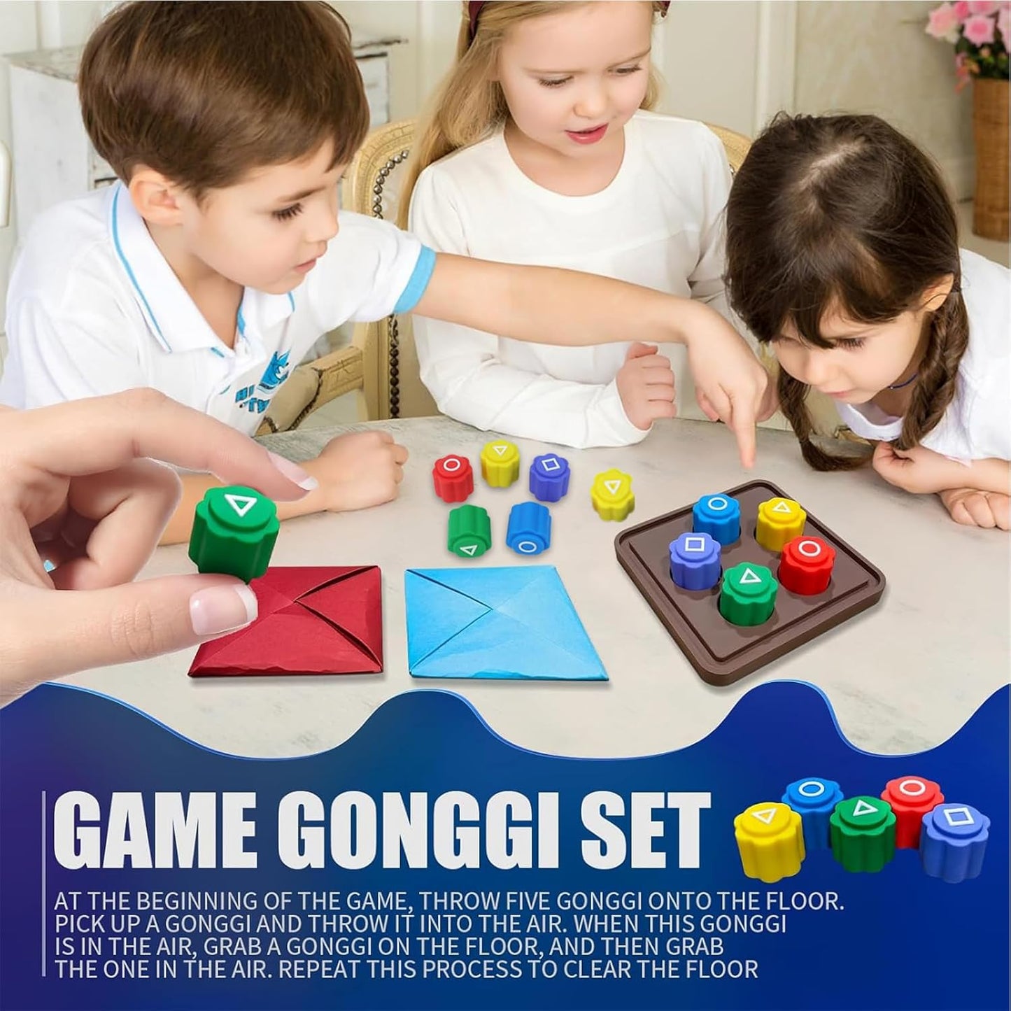 Gonggi Korean Game, Korean Folk Game Set (Korean Traditional Play Game)- Jebi chagi