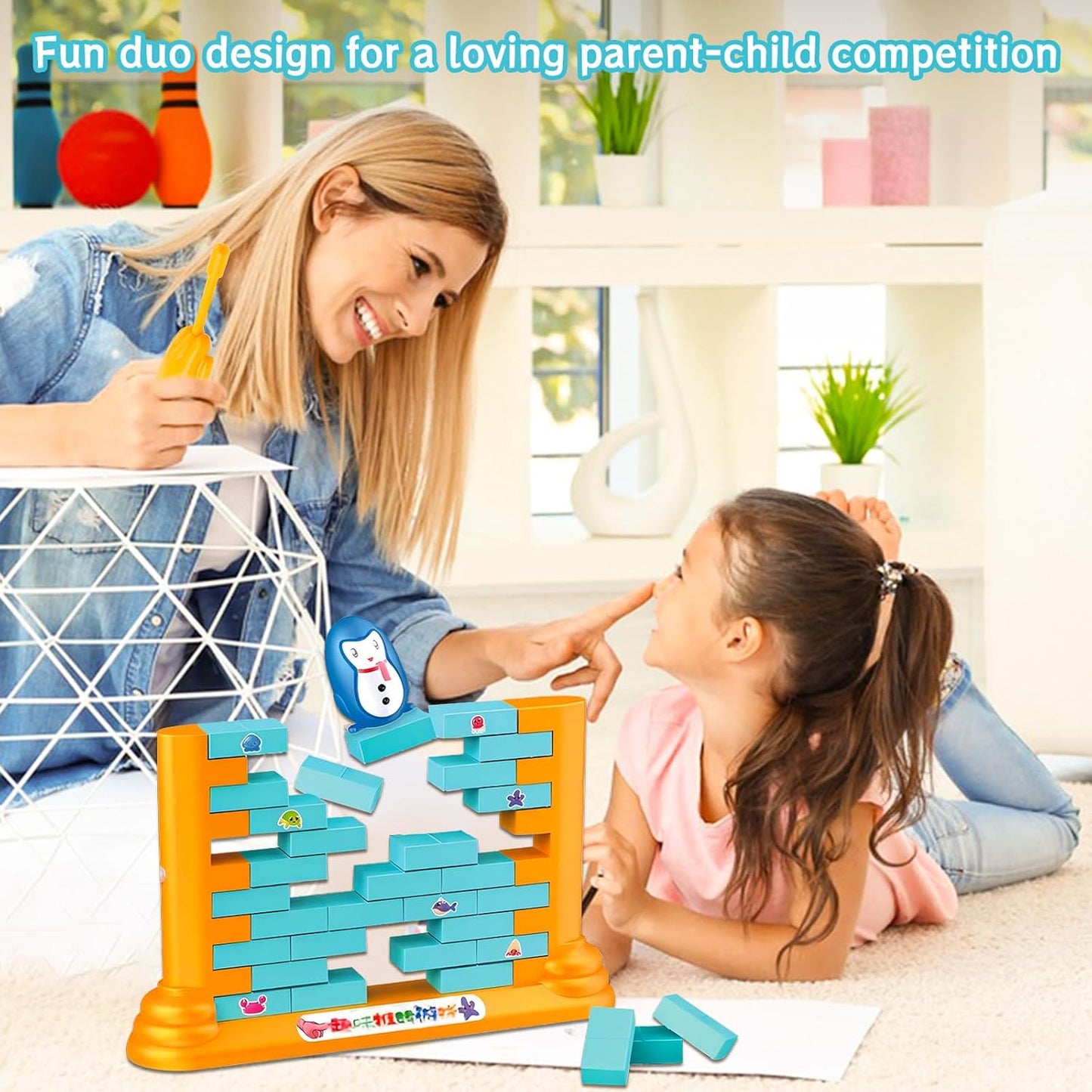 Penguin Board Games Toys Puzzle Table Games Two-Player Building Pushing Walls