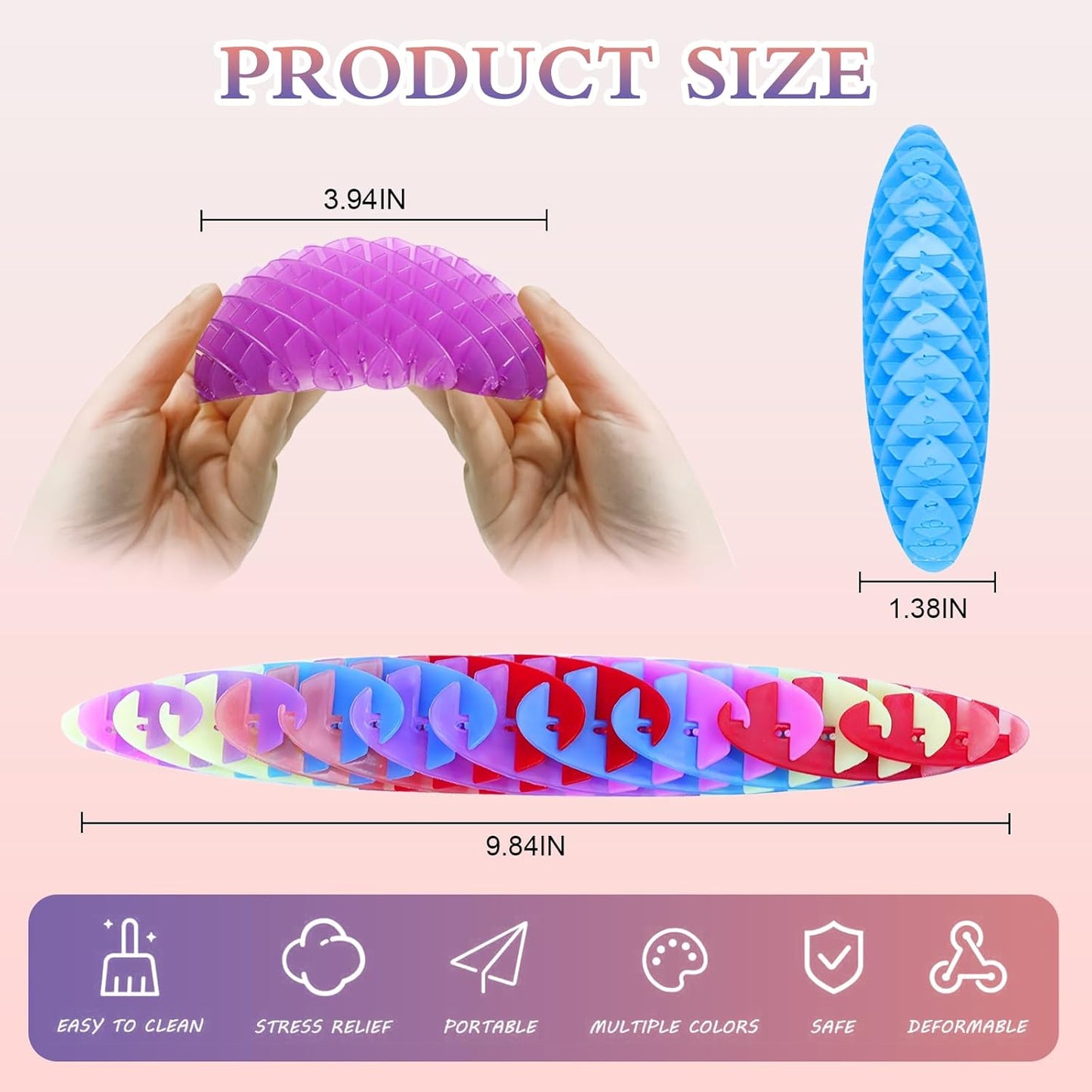 Fidget Worm Toy,Fidgets for Kids,Teens & Adults,12 Packs Popping Worm Stretchy Toys,Stress Relief Fidget Toys,Resistance Fidget Toy,Sensory Stress Relief Toy-Randomly Send Colors on The Picture