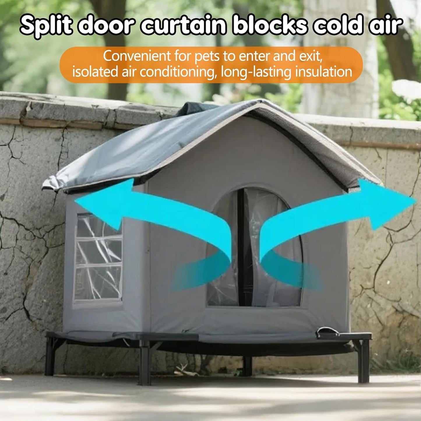 Outdoor Cat House, 2025 New Weatherproof Outside Cat House, Can Accommodate 11lb, Small Easy Assembly, Warm Shelter for Outdoor Cats