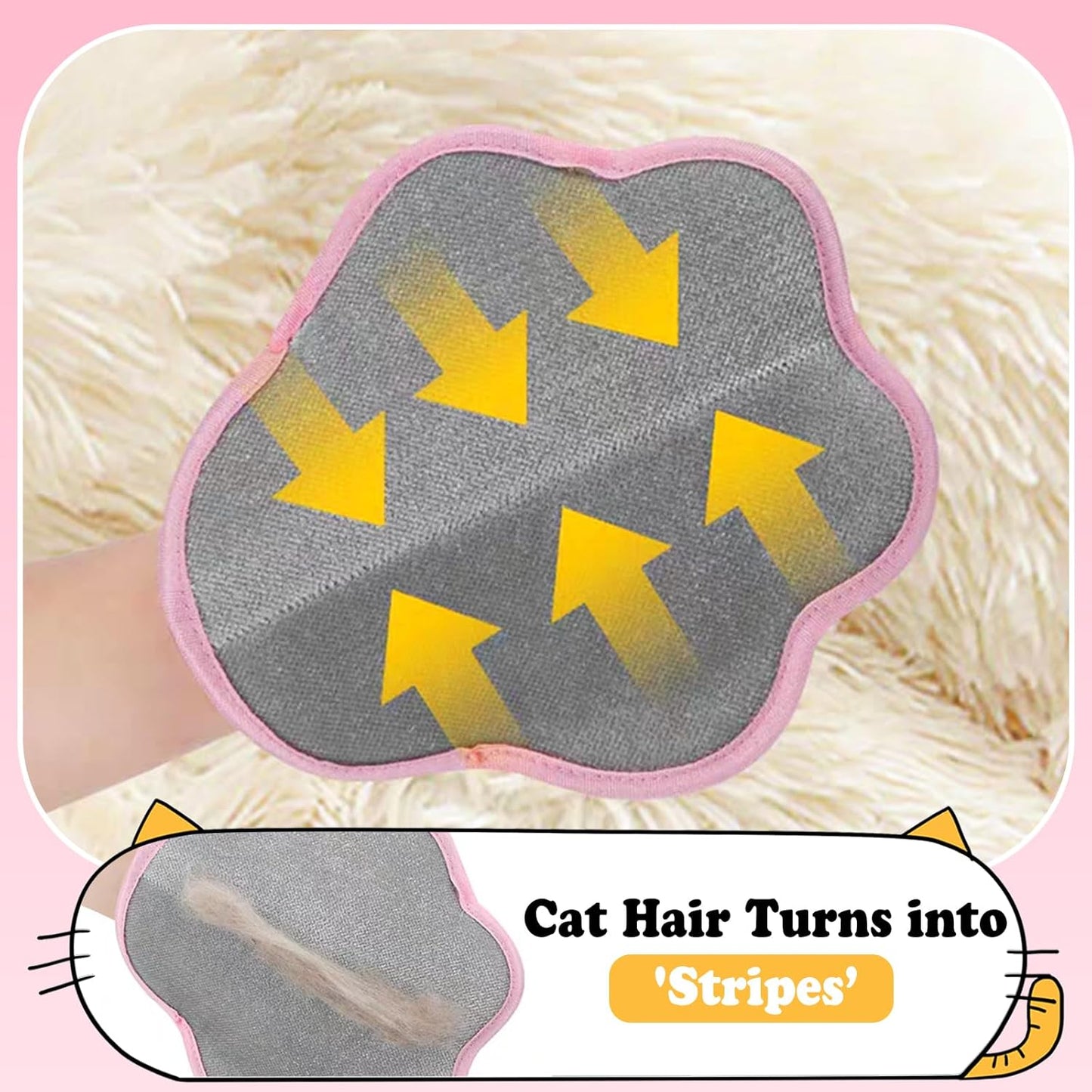 Reusable Pet Hair Remover Gloves, Cat Dog Grooming Gloves Pet Remover Electrostatic, Hands on for Dogs Cats
