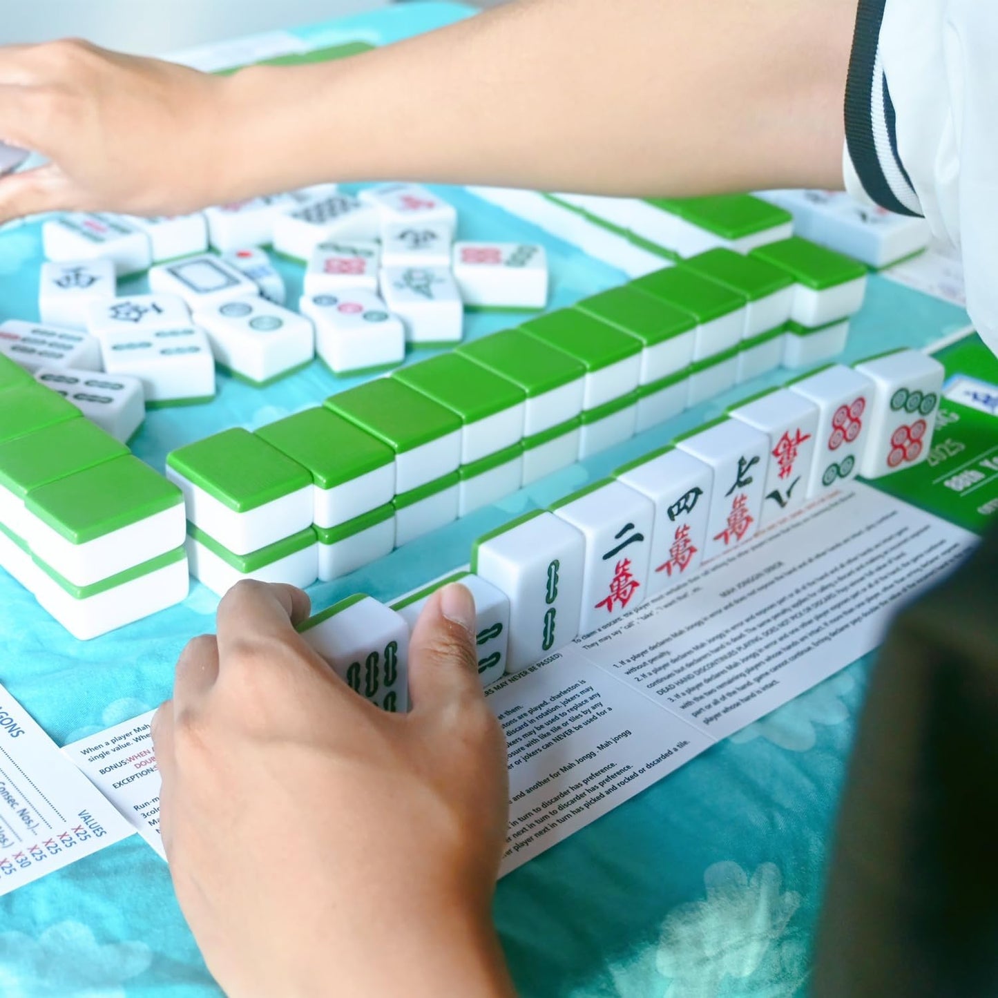 Recreational 2025 Mahjong Hands and Rules Cards, 4 Pcs,Mahjong Rule Card,Mahjong Card