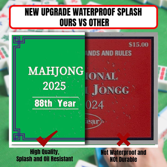 Recreational 2025 Mahjong Hands and Rules Cards, 4 Pcs,Mahjong Rule Card,Mahjong Card