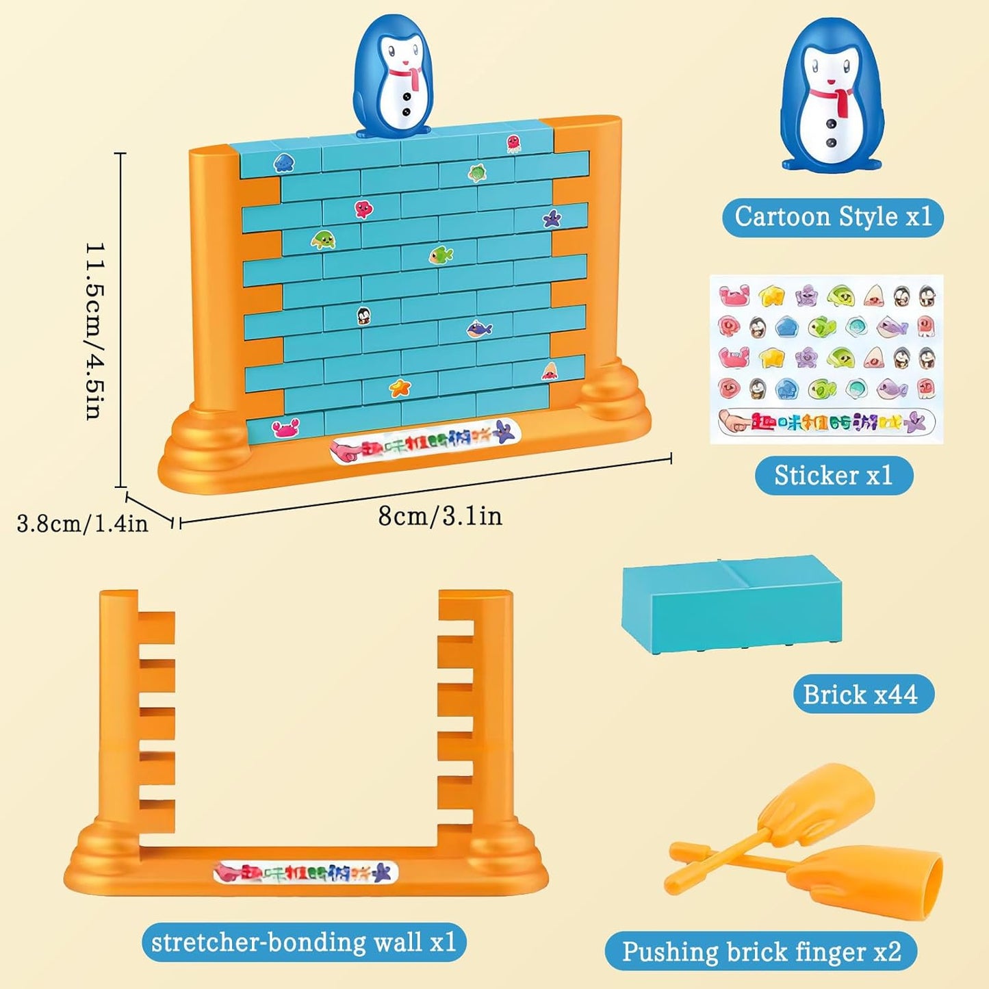 Penguin Board Games Toys Puzzle Table Games Two-Player Building Pushing Walls