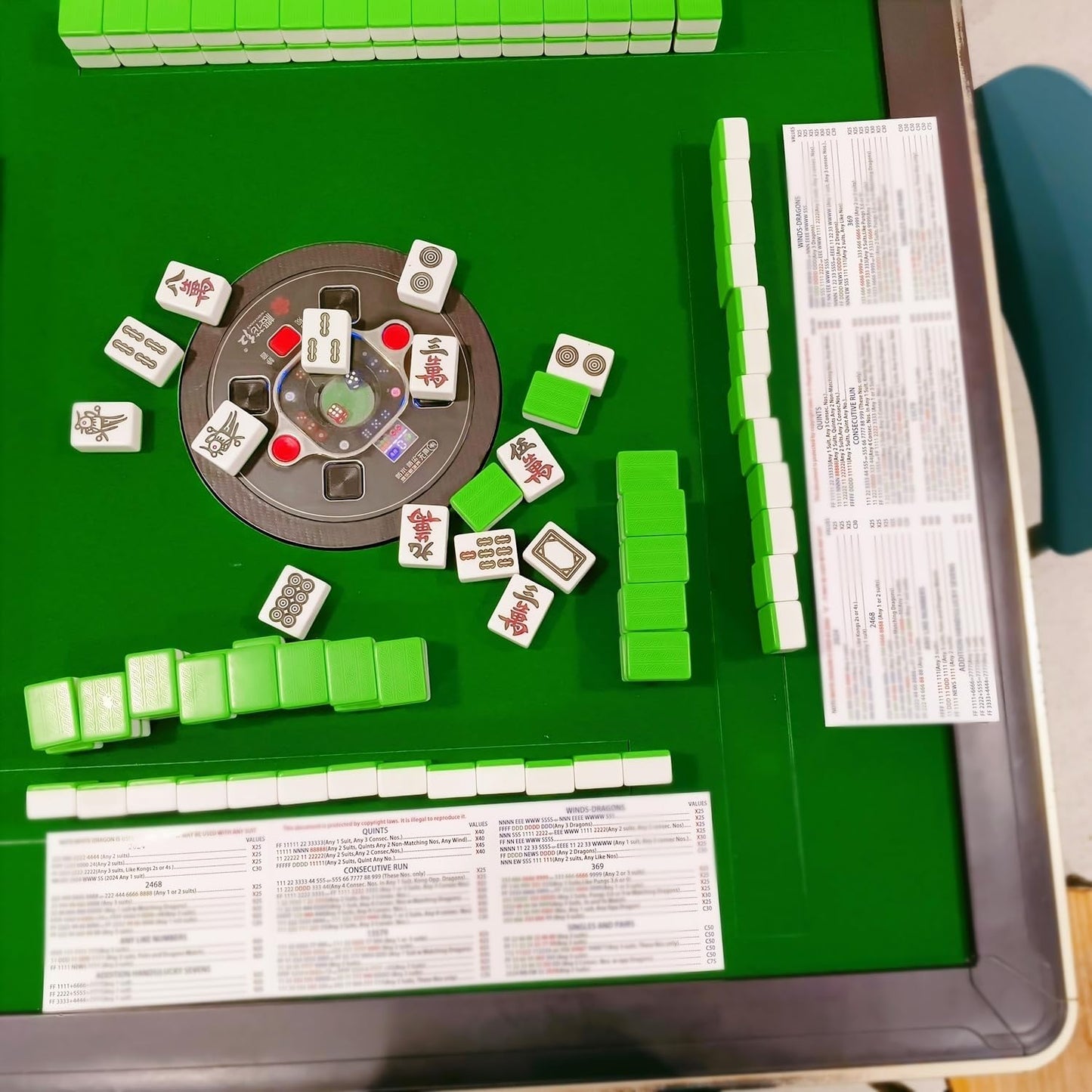 Recreational 2025 Mahjong Hands and Rules Cards, 4 Pcs,Mahjong Rule Card,Mahjong Card