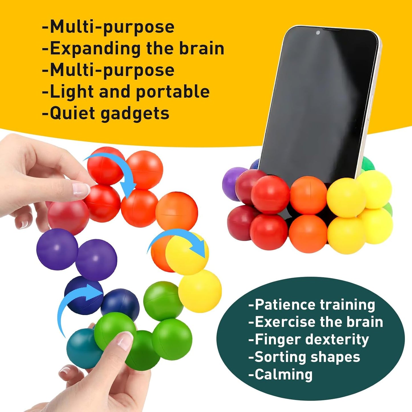 Fidget Toys for Adults Kids, Educational Ball for 3-12 Year Boys and Girls Toddler Travel Toys