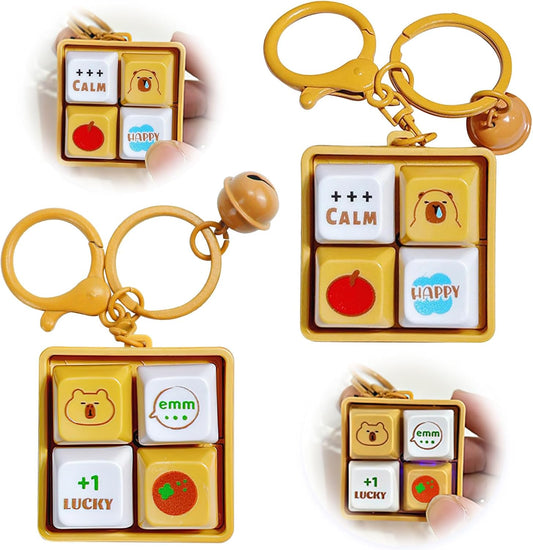 2pc Capybara Keyboard Fidget Toy, Keyboard Clicker Fidget, Fidget Clicker Keychain with Light & Sound