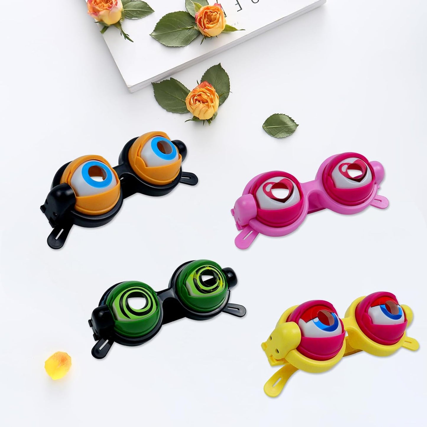 4 Pack Funny Glasses for Adults Halloween Decorations- Winking Glasses Toys Halloween Costume, Goggles Glasses Halloween Party Favors for Costume Halloween Toys, Best Gifts for Halloween