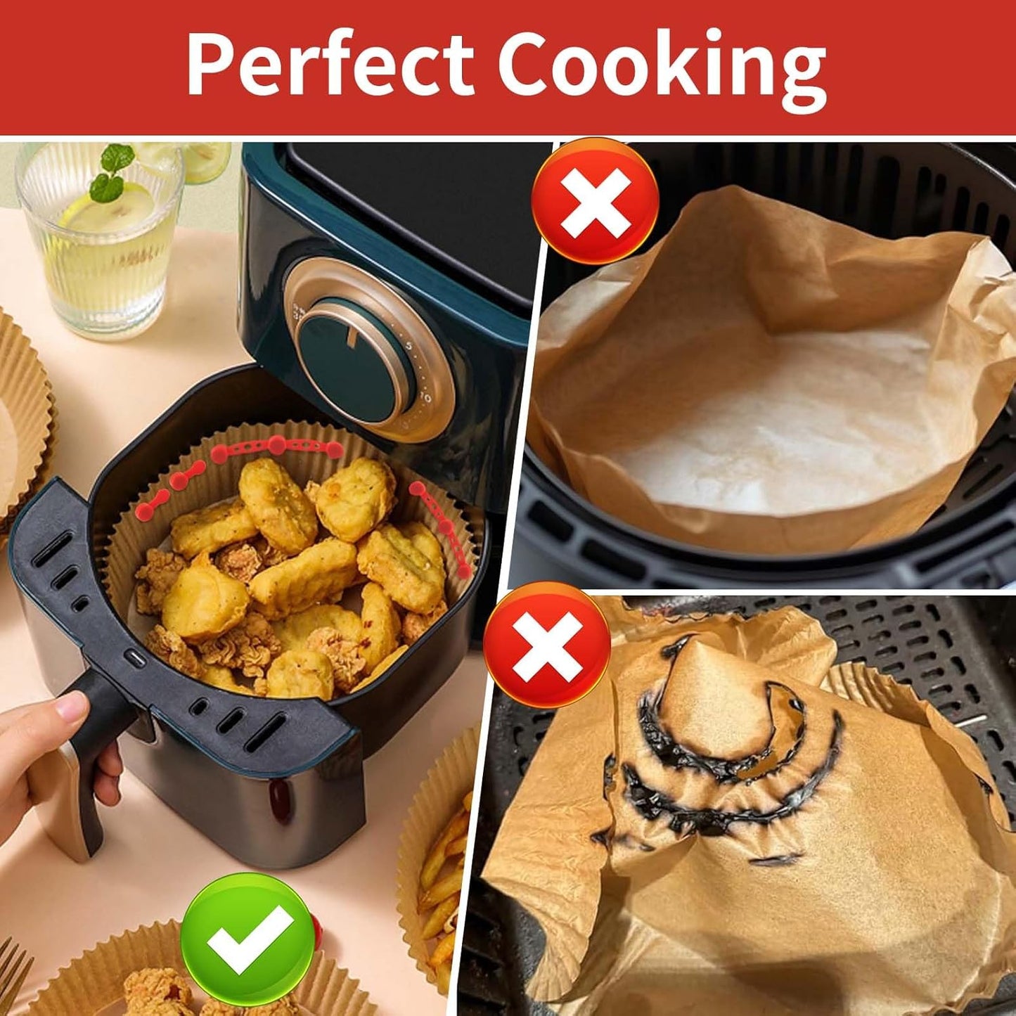 Air Fryer Magnet Silicone Buckle for Holding Down Parchment Paper, 2 Set Air Fryer Accessories