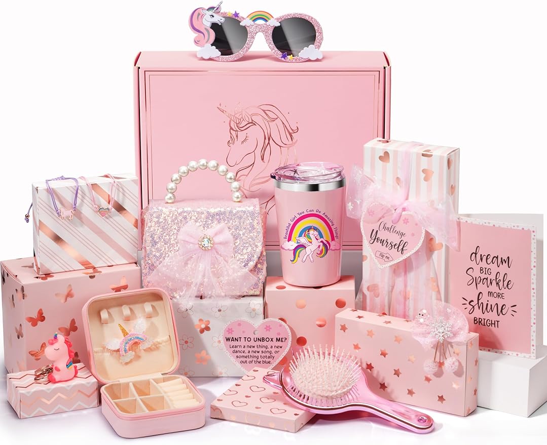 Pink Unicorn Girls Gift, Birthday Gift for Girls, Christmas Gift